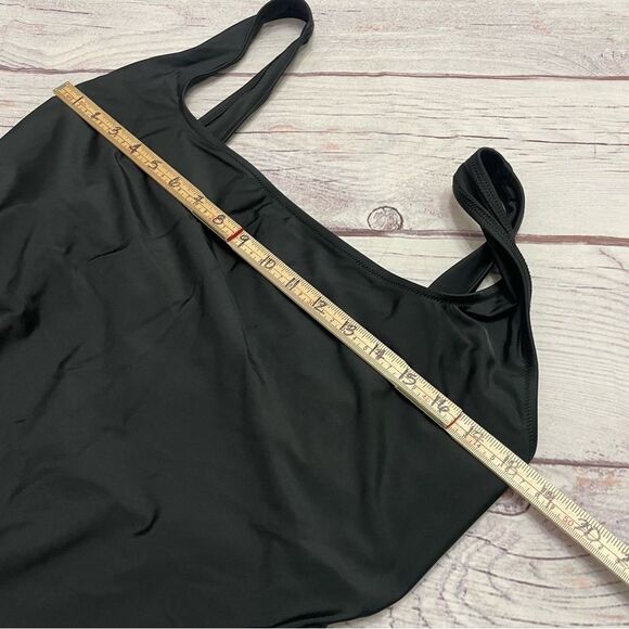 Madewell Second Wave Square-Neck Tank One-Piece Swimsuit Black  Size 2X - Picture 8 of 10